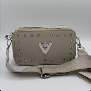 Elegant Beige Designer Crossbody Bag